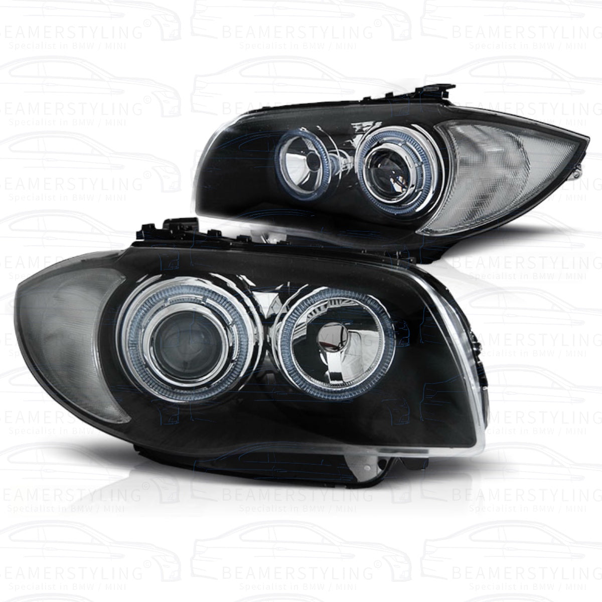 Angel Eyes Koplampen - BMW E81 / E87 / E82 / E88 - Depo Halogeen | 2004-2011