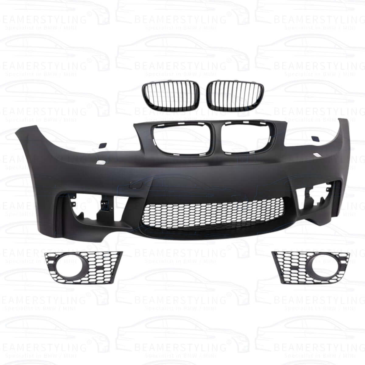 1M Look Voorbumper - BMW E81 E87 E82 E88 - Met Sra | 2004-2012