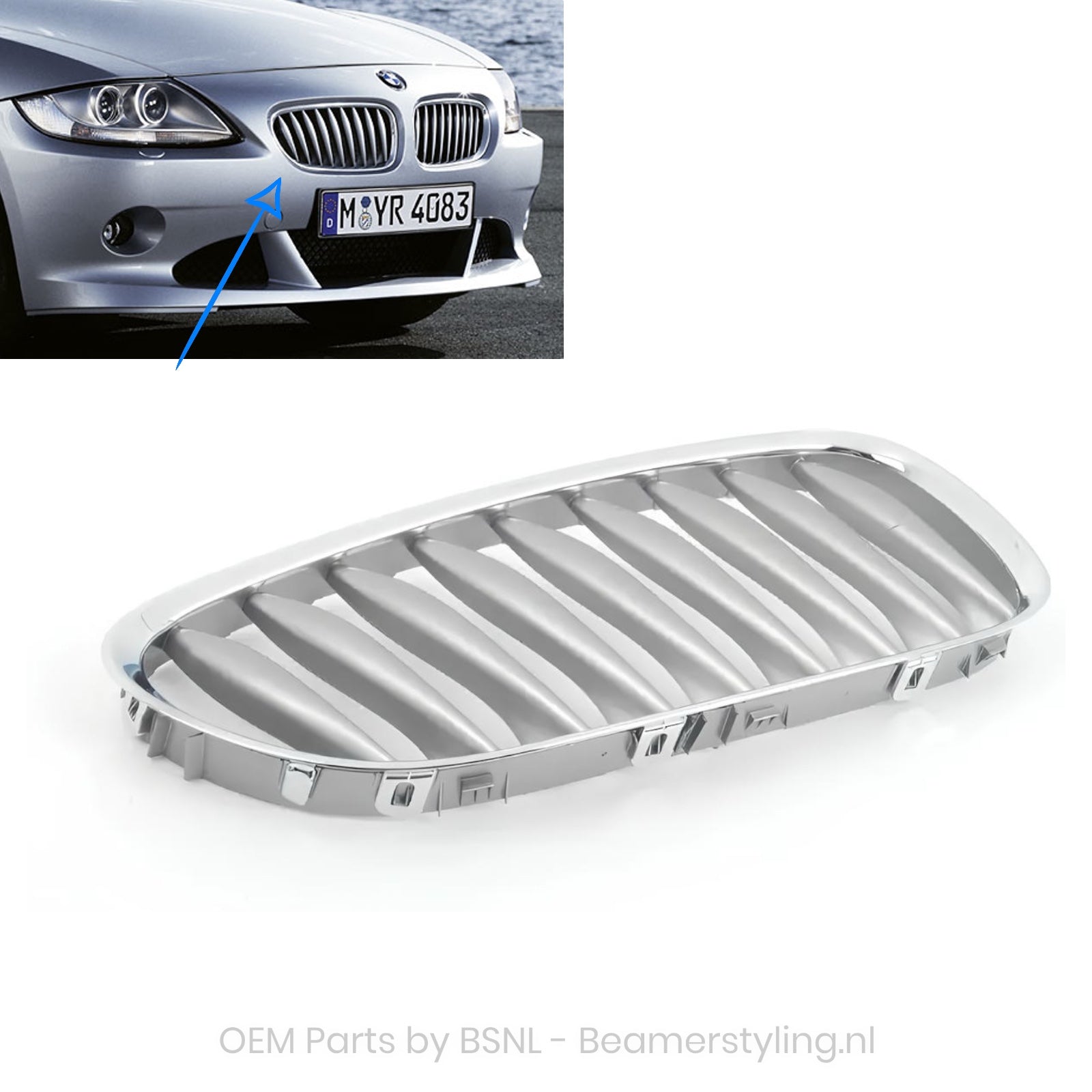 Nieren - BMW Z4 E85/E86 - Graphite - Rechts - 51117117758 | Origineel BMW