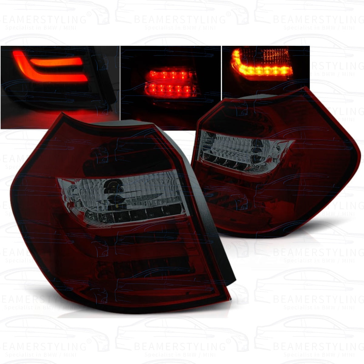 Achterlichten - BMW E81 / E87 - Rood / Smoke - LED Tube | 2007-2012