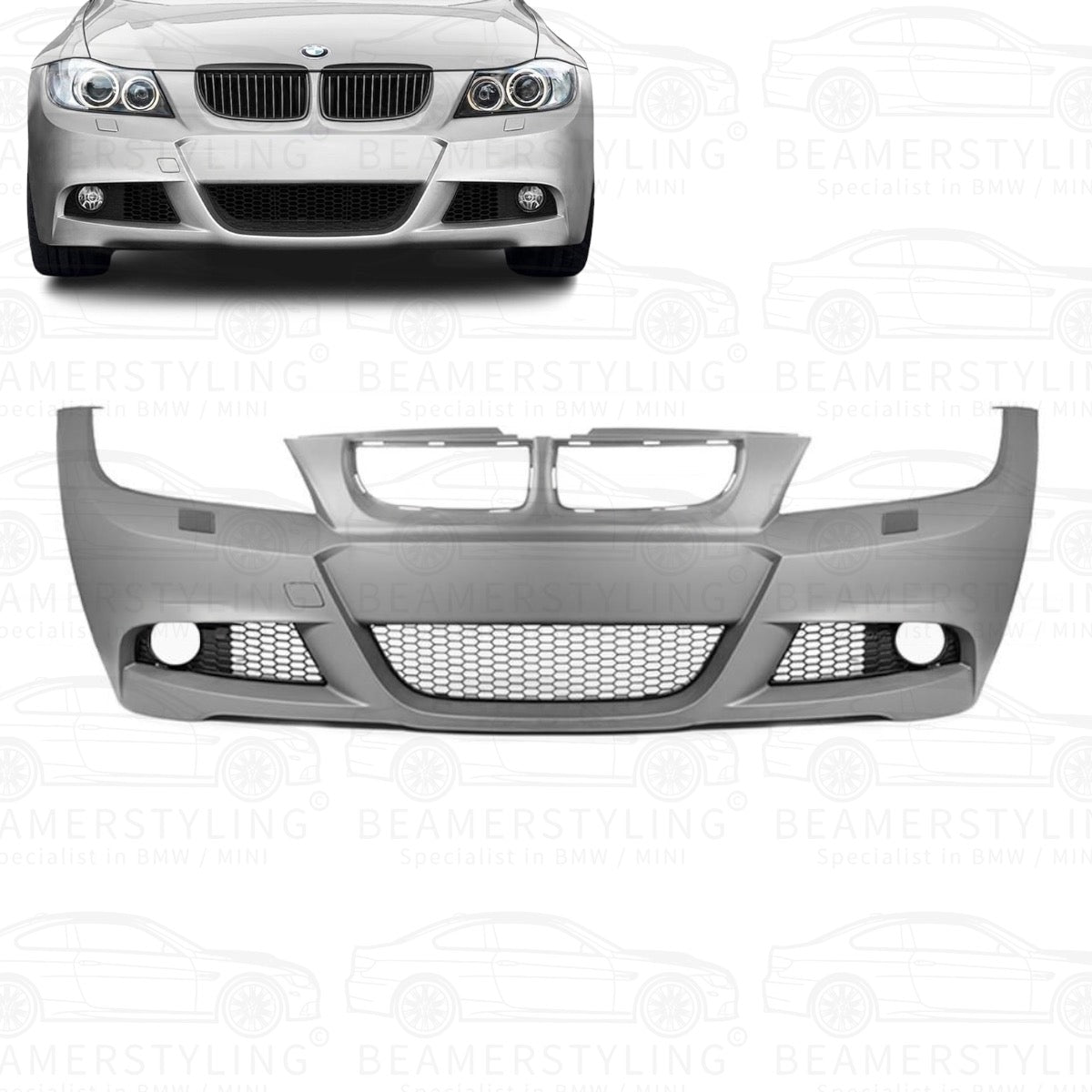 Voorbumper - BMW E90 / E91 - LCI M Pakket Look - PDC/Sra | 2005-2008