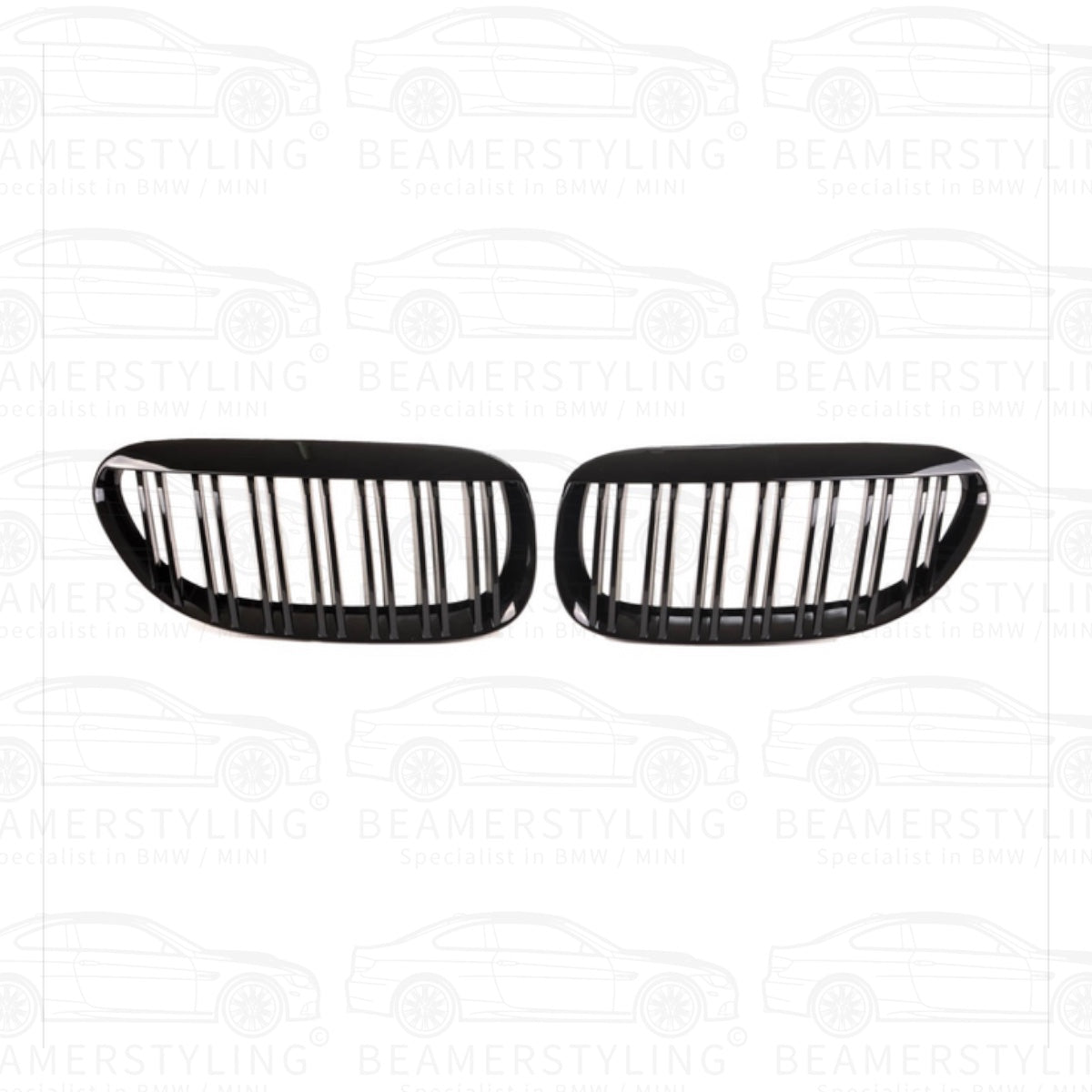 Nieren - BMW E63 / E64 - M Look - Hoogglans Zwart | 04-10