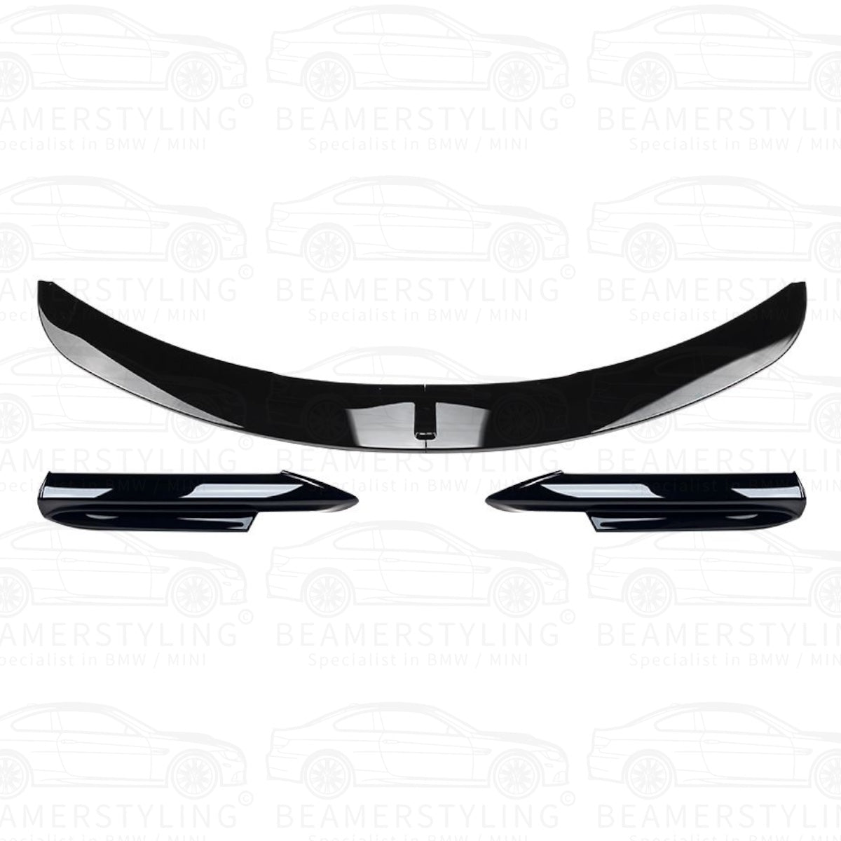 Front Lip - BMW E90 / E91 - Hoogglans Zwart - 4-Delig | 2005-2008