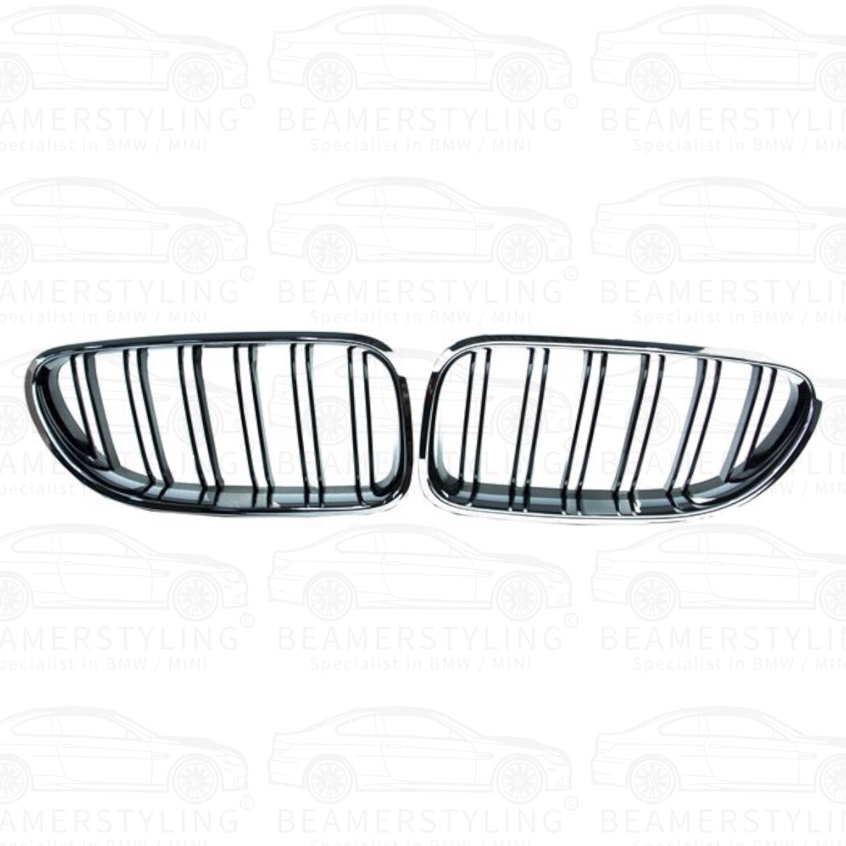 Nieren - BMW F12 / F13 / F06 - M Look - Chroom/Zwart | 11-18