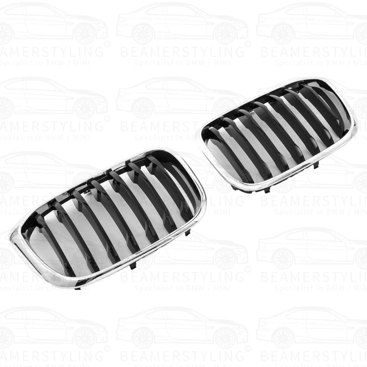 Nieren - BMW X3 G01 / X4 G02 - M Performance Look - Chroom / Zwart | 2017-2021