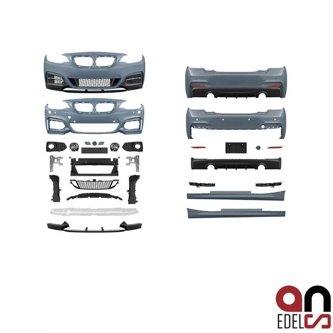 BMW 2 Serie M Performance M235I Look Pakket F22 / F23 2013-2017 — 2 Uitlaat Uitsparingen Links - Beamerstyling.nl