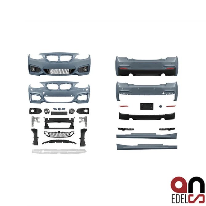 BMW 2 Serie M Sport Look Pakket F22 / F23 2013-2017 — 2 Uitlaat Uitsparingen Links - Beamerstyling.nl