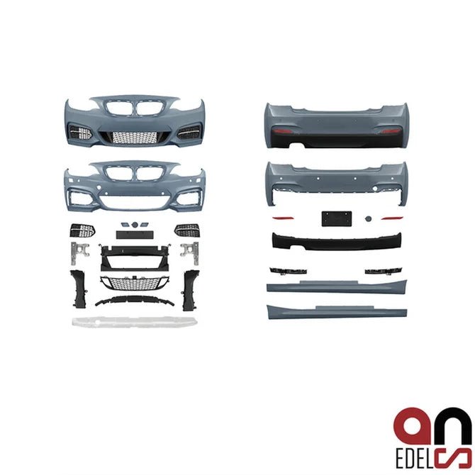 BMW 2 Serie M Sport M235I / 240I Look Pakket F22 / F23 2013-2017 — 2 Uitlaat Uitsparingen Links - Beamerstyling.nl