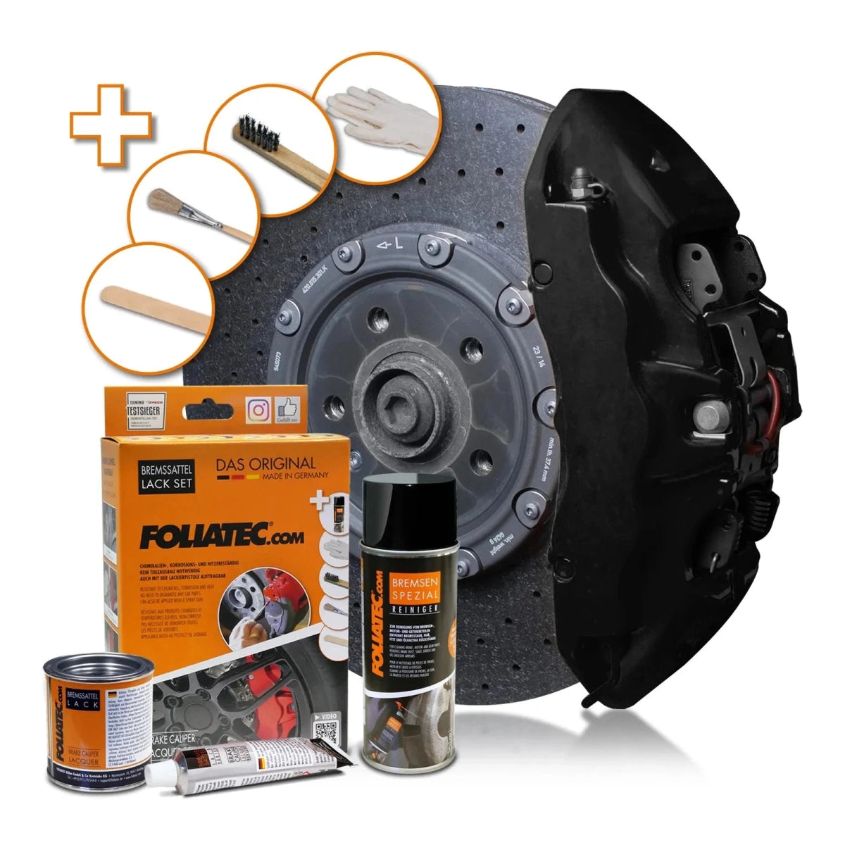 Foliatec® Remklauwverf - 3 Componenten Lak - Complete 7 - Delige Kit | Midnight Black Matt - Beamerstyling.nl