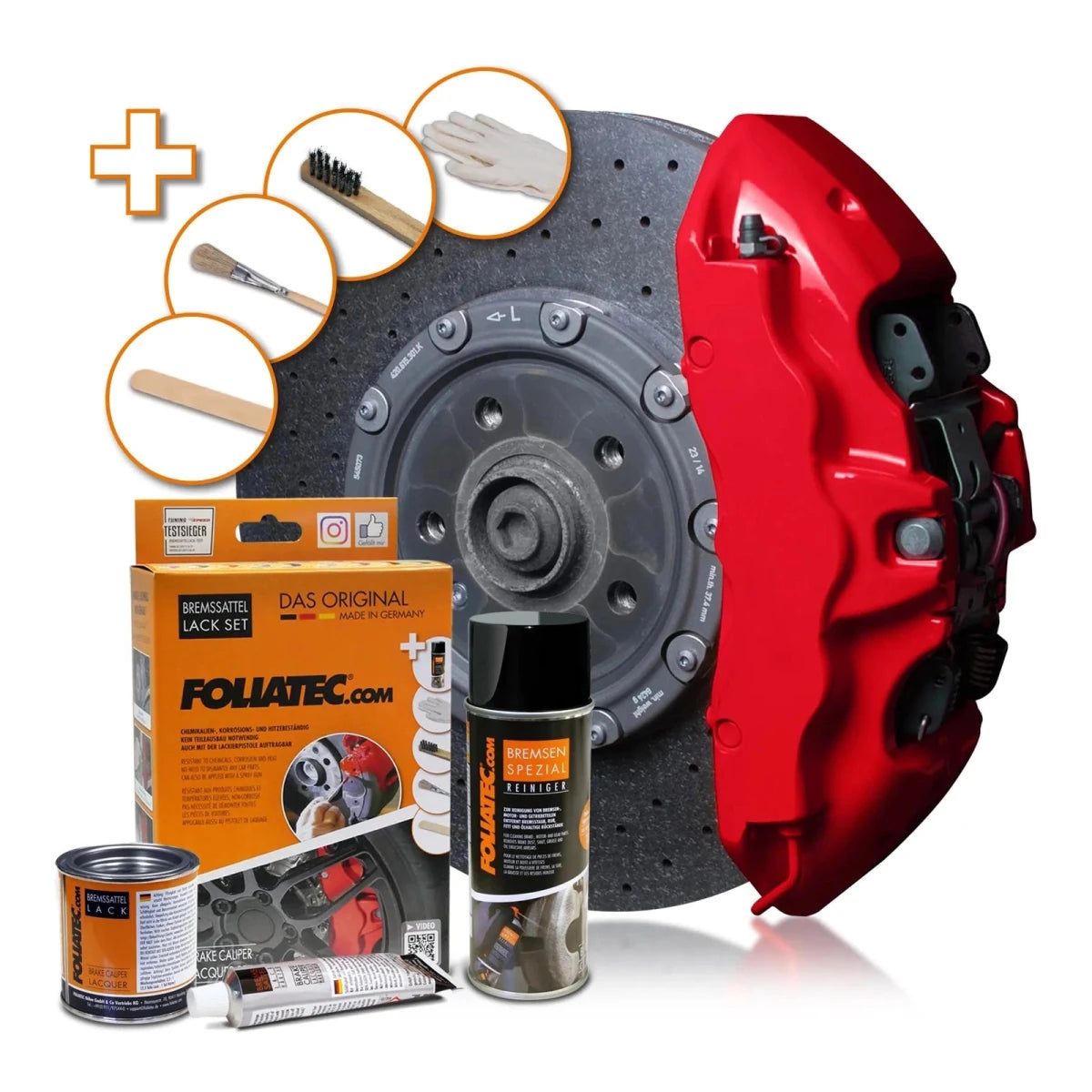 Foliatec® Remklauwverf - 3 Componenten Lak - Complete 7 - Delige Kit | Racing Rosso - Beamerstyling.nl