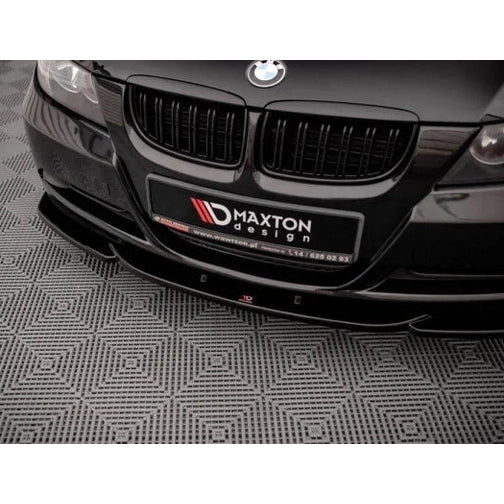 Front Lip V2 - BMW E90 / E91 - Maxton Design | 2005-2008 — Hoogglans Zwart - Beamerstyling.nl