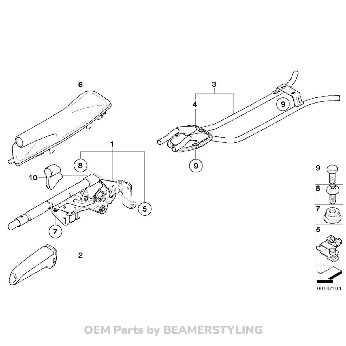 Handrem Hoes - BMW E81/E87/E82/E88 - Zwart - Origineel BMW | 34427130842 - Beamerstyling.nl