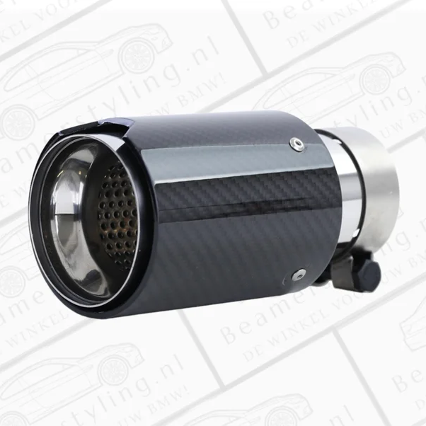 Uitlaat Sierstuk - BMW E81 / E87 / E82 / E88 - Carbon Zwart - 90Mm