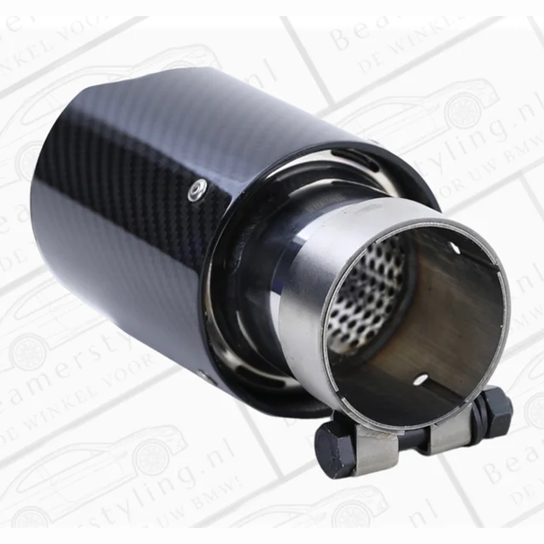 Uitlaat Sierstuk - BMW E90 / E91 / E92 / E93 - Carbon Zwart - 90Mm