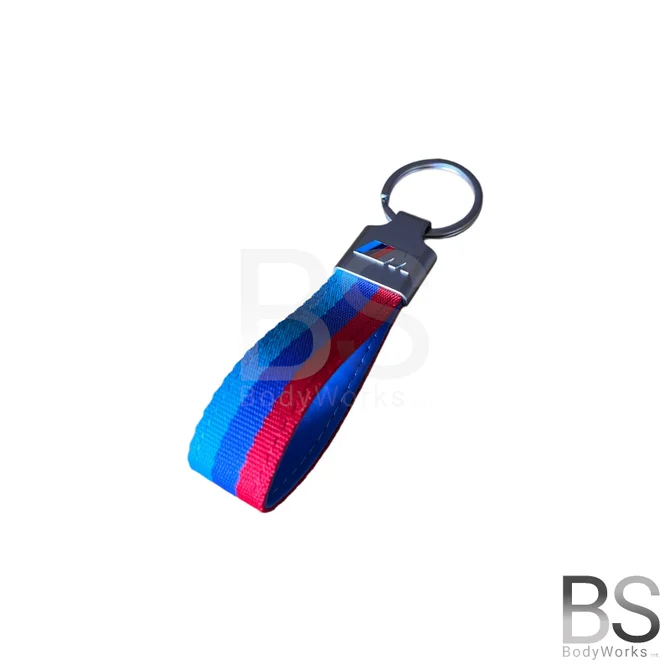 Sleutelhanger - BMW M Design - Blauw / Rode Stiksels
