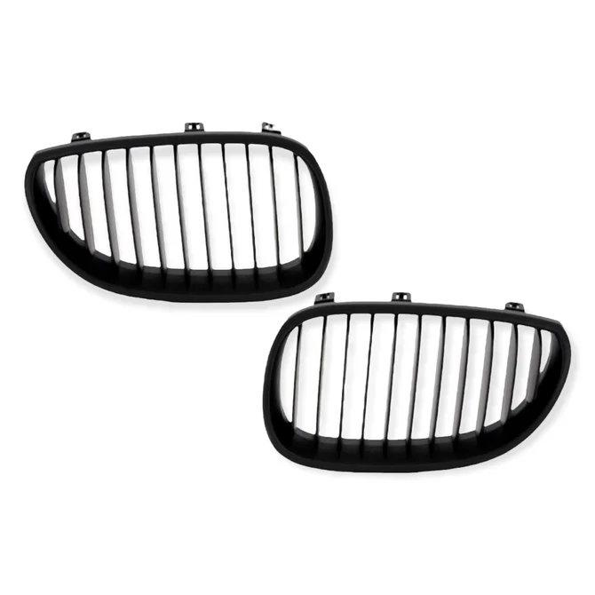 Nieren / Grill Delen Zwart BMW 5 Serie E60 / E61 — Mat Zwart