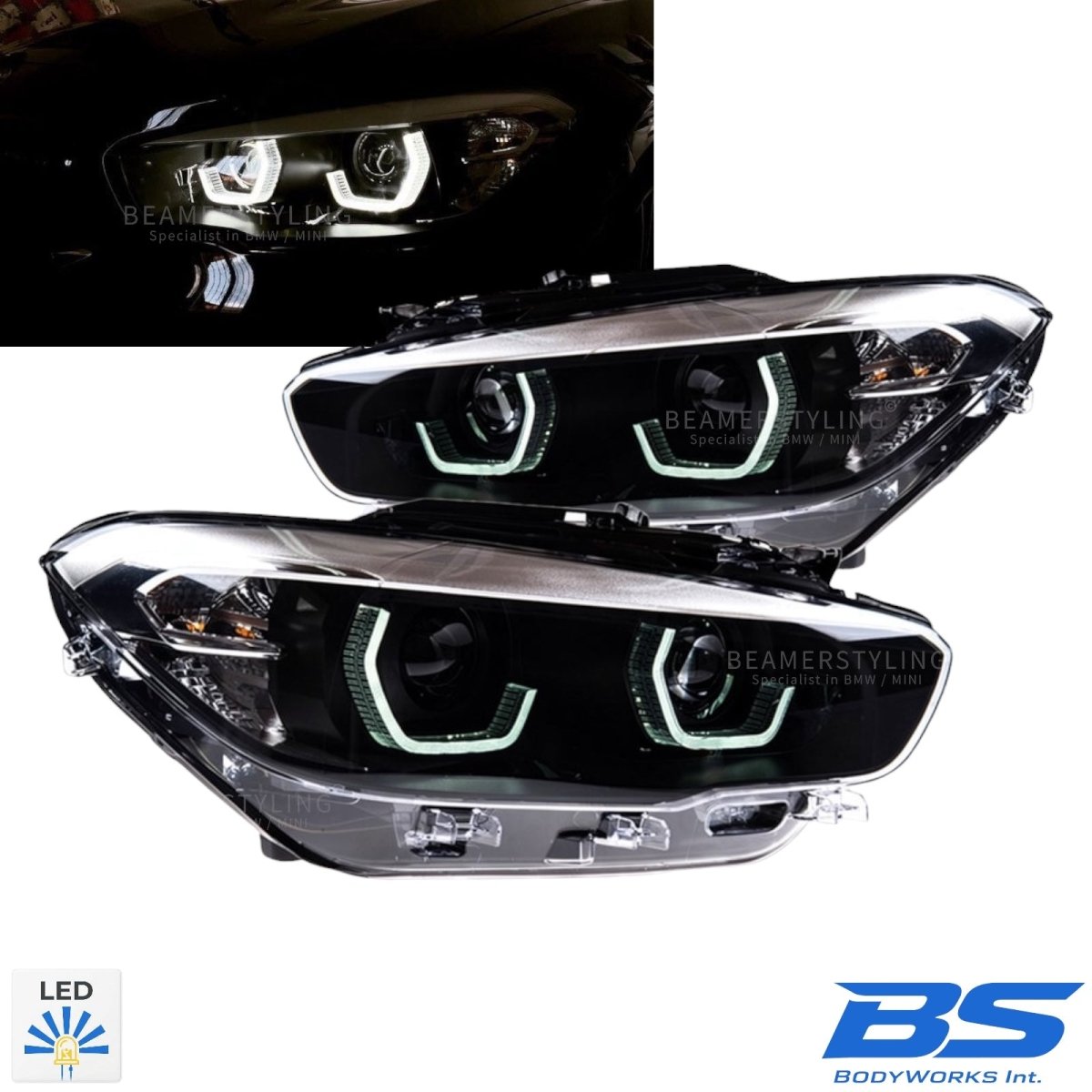 Koplampen set - BMW 1 Serie F20LCI / F21LCI - Full LED | 15-19 - Beamerstyling.nl