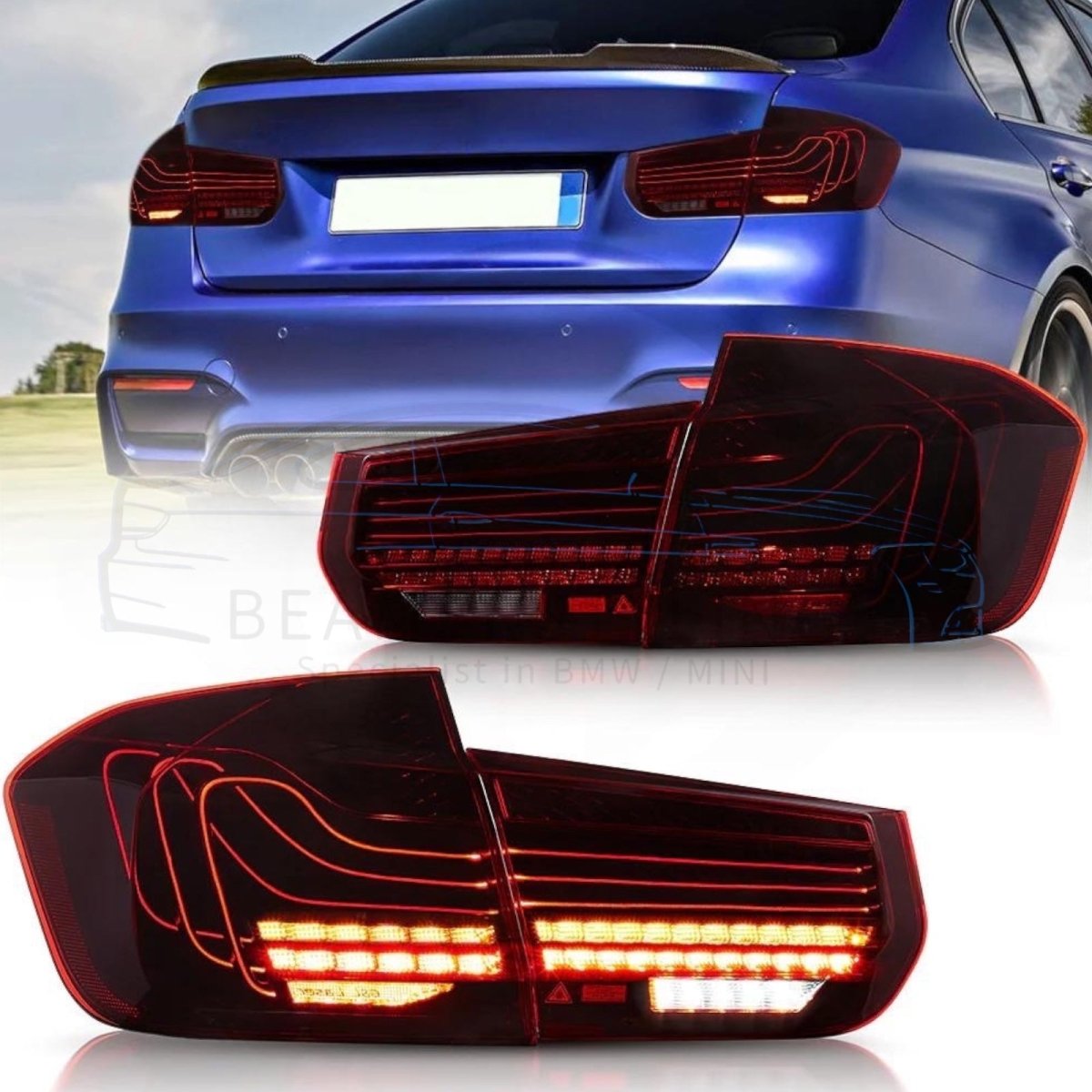 Laser Achterlichten - BMW F30 / F80 - Rood | 2012 - 2019 - Beamerstyling.nl