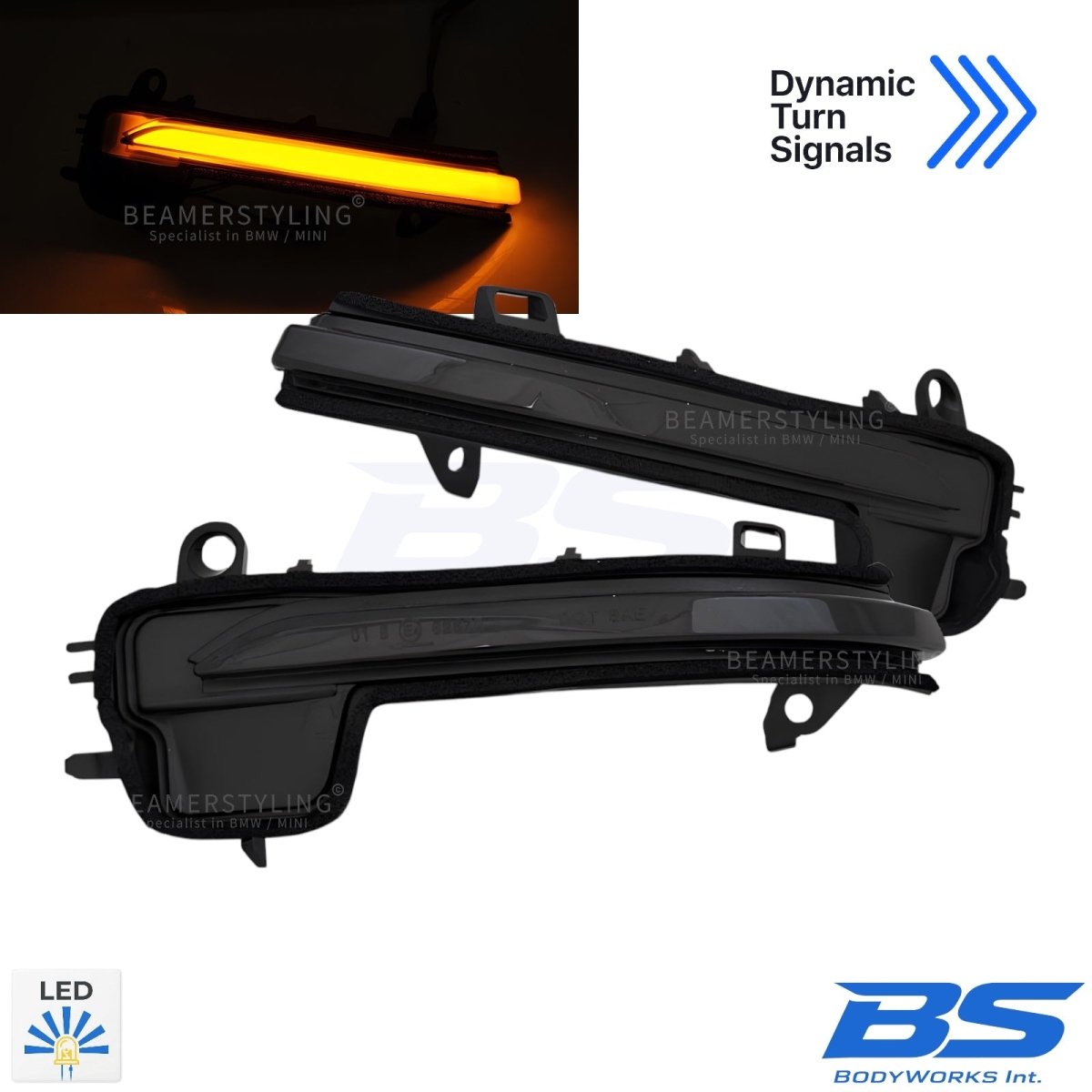 LED Knipperlichten - BMW F40 / F44 / F39 / F48 / G29 - In Spiegels - Smoke - Dynamisch | 2018+ - Beamerstyling.nl