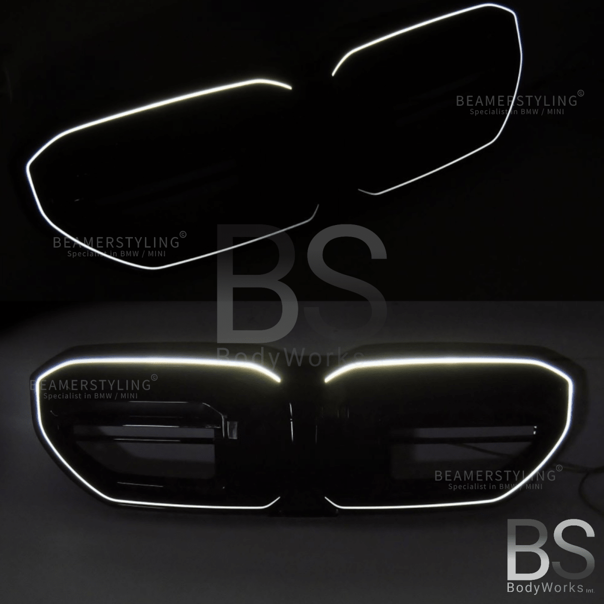 Nieren - BMW G60 / G61 - LED - M5 look - Hoogglans zwart - Compleet | 2023+ - Beamerstyling.nl