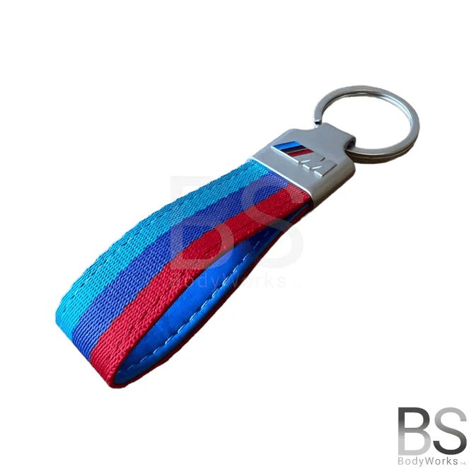 Sleutelhanger - BMW M Design - Blauw / Rode Stiksels - Beamerstyling.nl