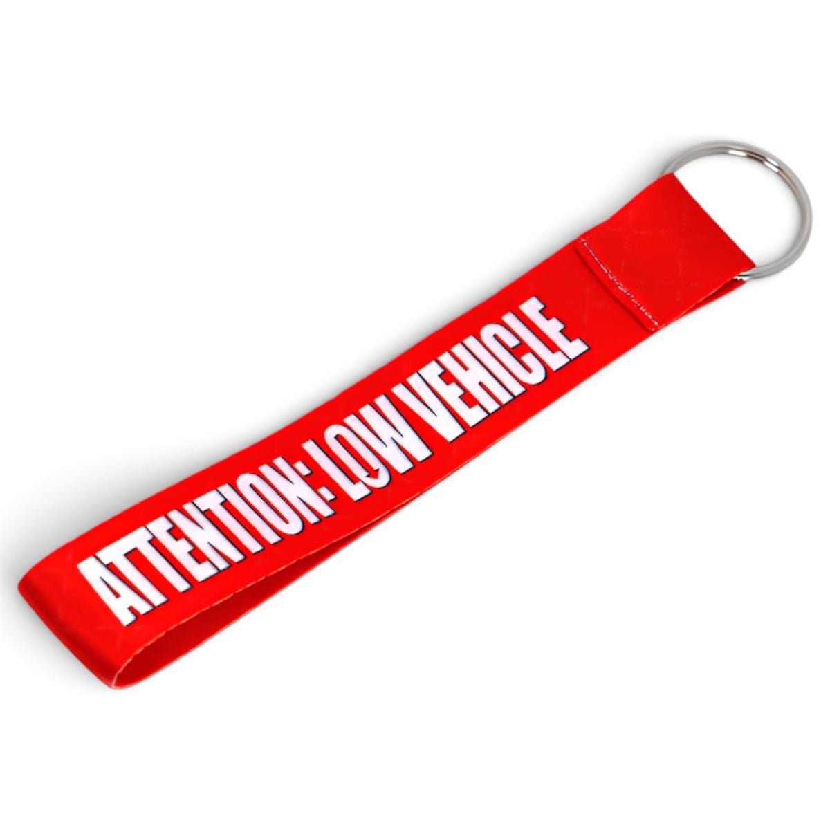 Sleutelhanger - Korte lanyard - Met opschrift “Attention: Low Vehicle” | Rood - Beamerstyling.nl