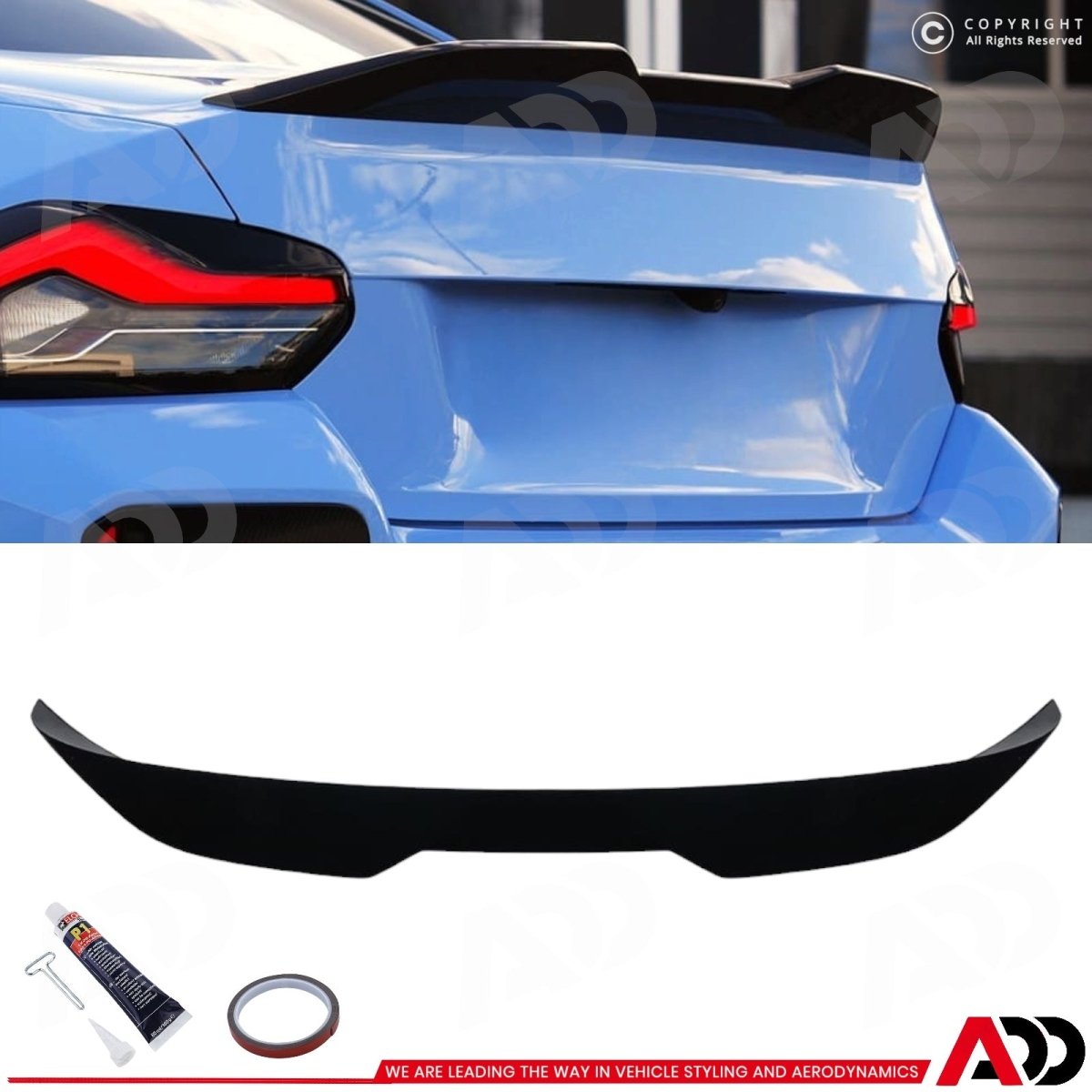 Spoiler - BMW G42 / G87 M2 Coupé - M Performance style - Hoogglans zwart | 22+ - Beamerstyling.nl