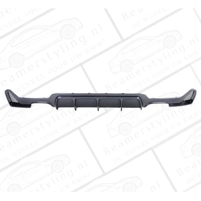 Diffuser - BMW F32 / F33 / F36 - Performance Look - 4 Uitlaten - Carbon Look
