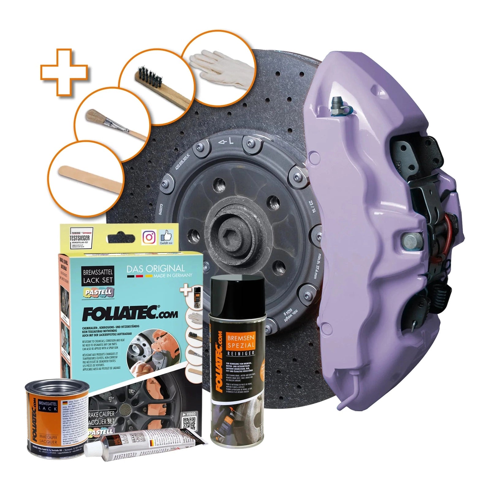 Foliatec® Remklauwverf - 3 Componenten Lak - Complete 7-Delige Kit | Soft Violet