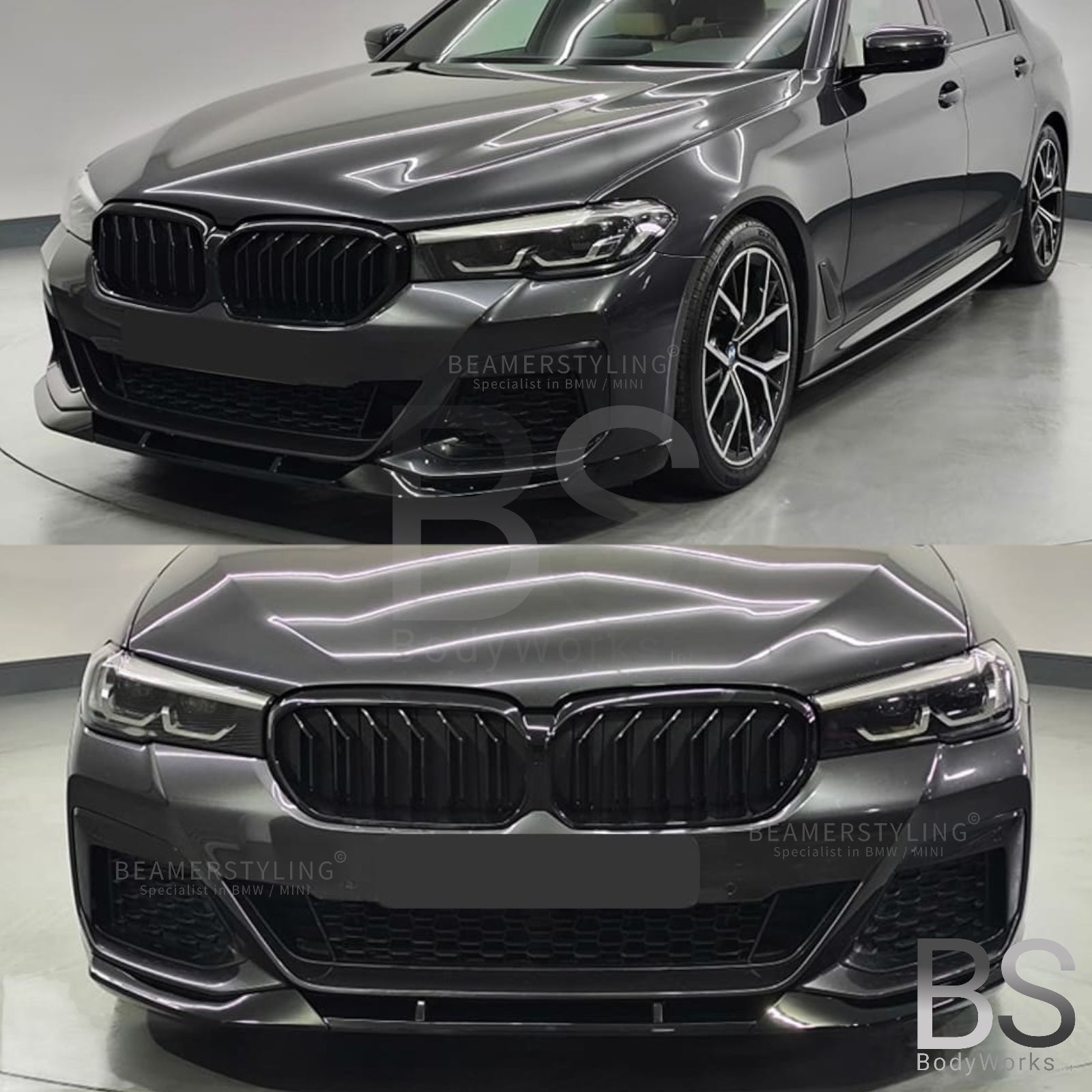 Front Lip - BMW 5 Serie G30LCI / G31LCI - Mp Look - Hoogglans Zwart | 20-24