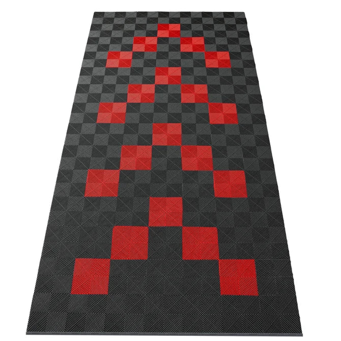 15,68M² Showroom Garagevloer - Grijs/Rood Pijlen - 280Cmx560Cm