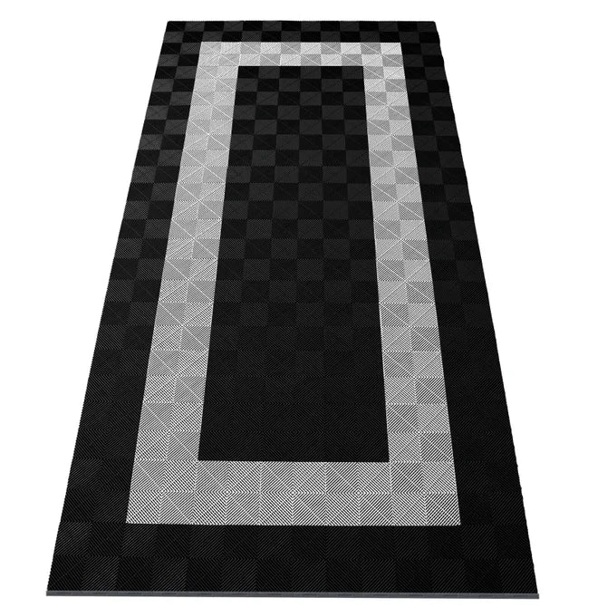 15,68M² Showroom Garagevloer - Zwart/Wit Vierkant - 280Cmx560Cm