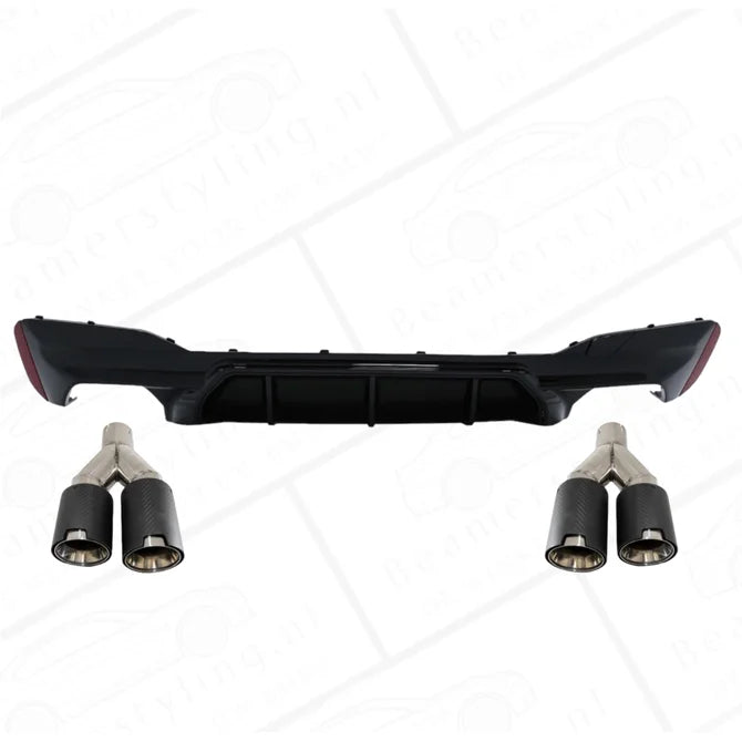 Diffuser - BMW G30 / G31 - M5 Look - Hoogglans Zwart - Incl Carbon Sierstukken