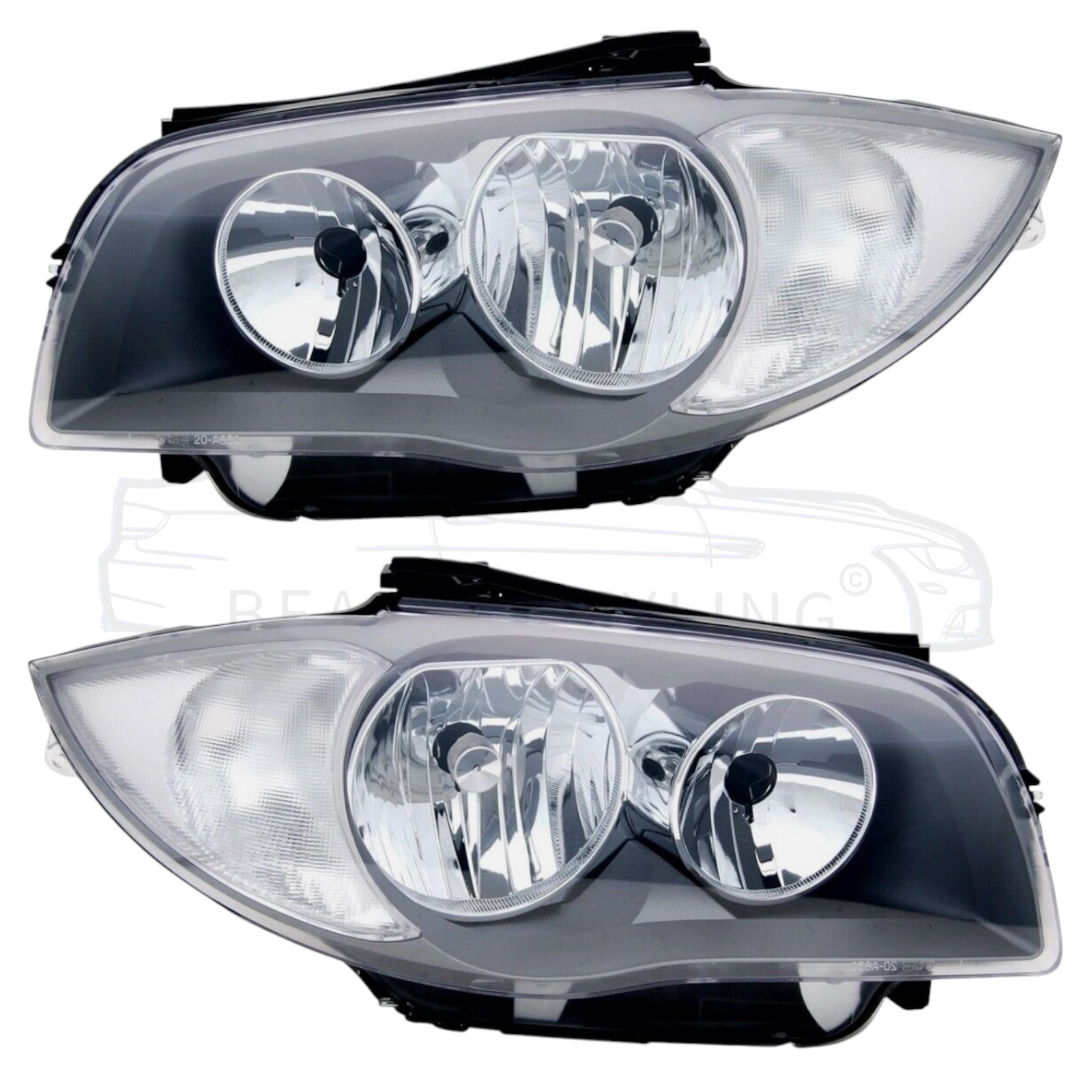 H7 Koplampen Set - BMW E87 / E81 / E82 / E88 - Zwart | 2004 - 2011