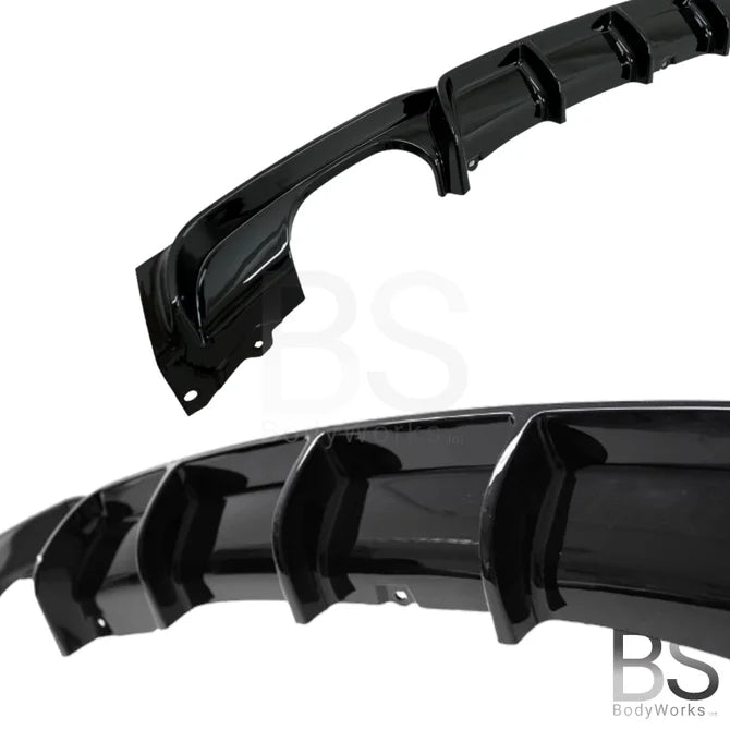 Diffuser - BMW F30 / F31 - M Performance Look - Hoogglans Zwart -  2 Uitlaten Links
