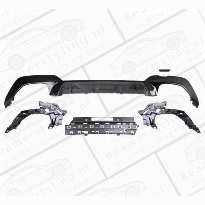 Diffuser - BMW G20 / G21 - M340I - M Performance Look - Hoogglans Zwart / Carbon | 2019-2022