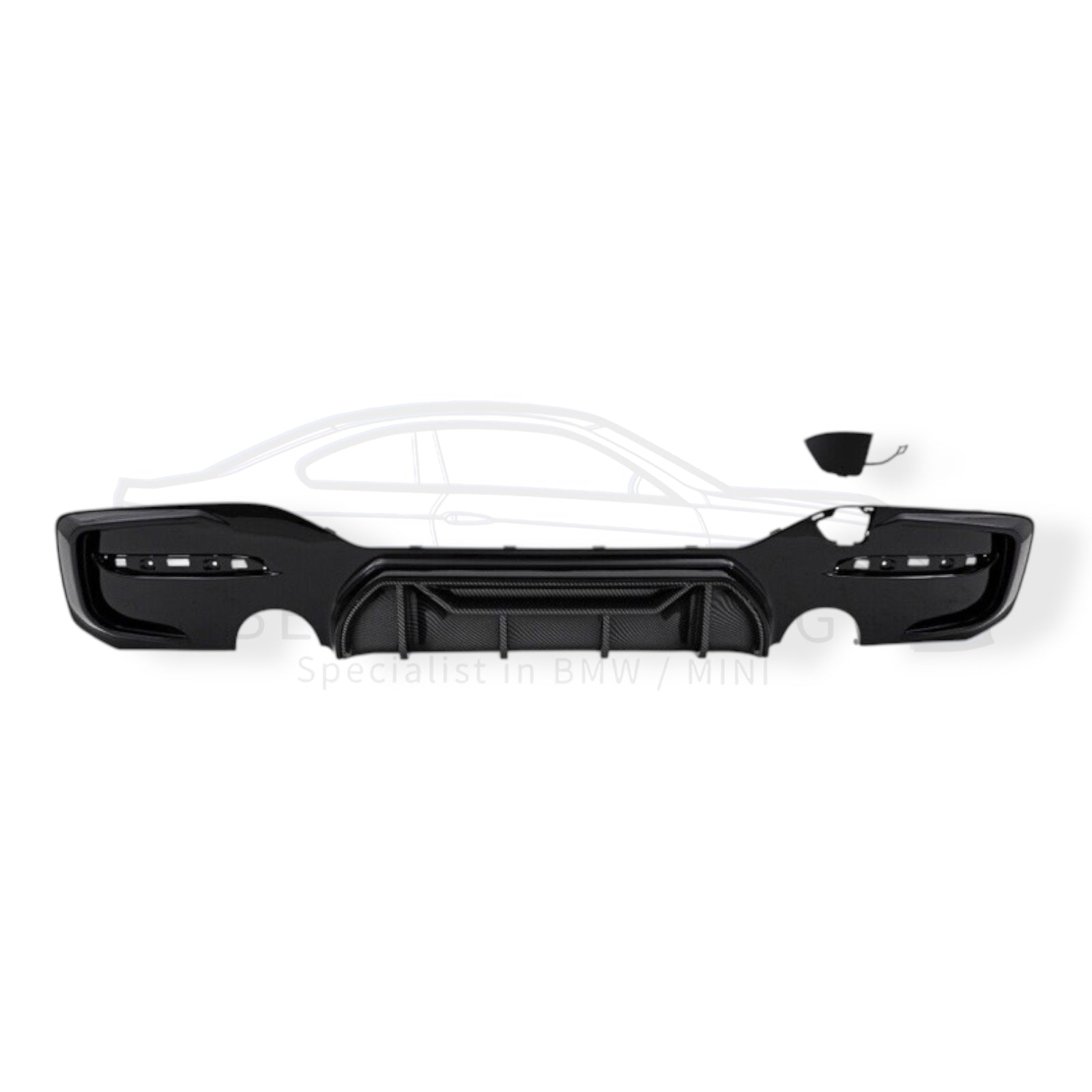 Diffuser - BMW 1 Serie F20LCI / F21LCI - Competition Look - M140I - Hoogglans Zwart/Carbon | 03/2015-2019