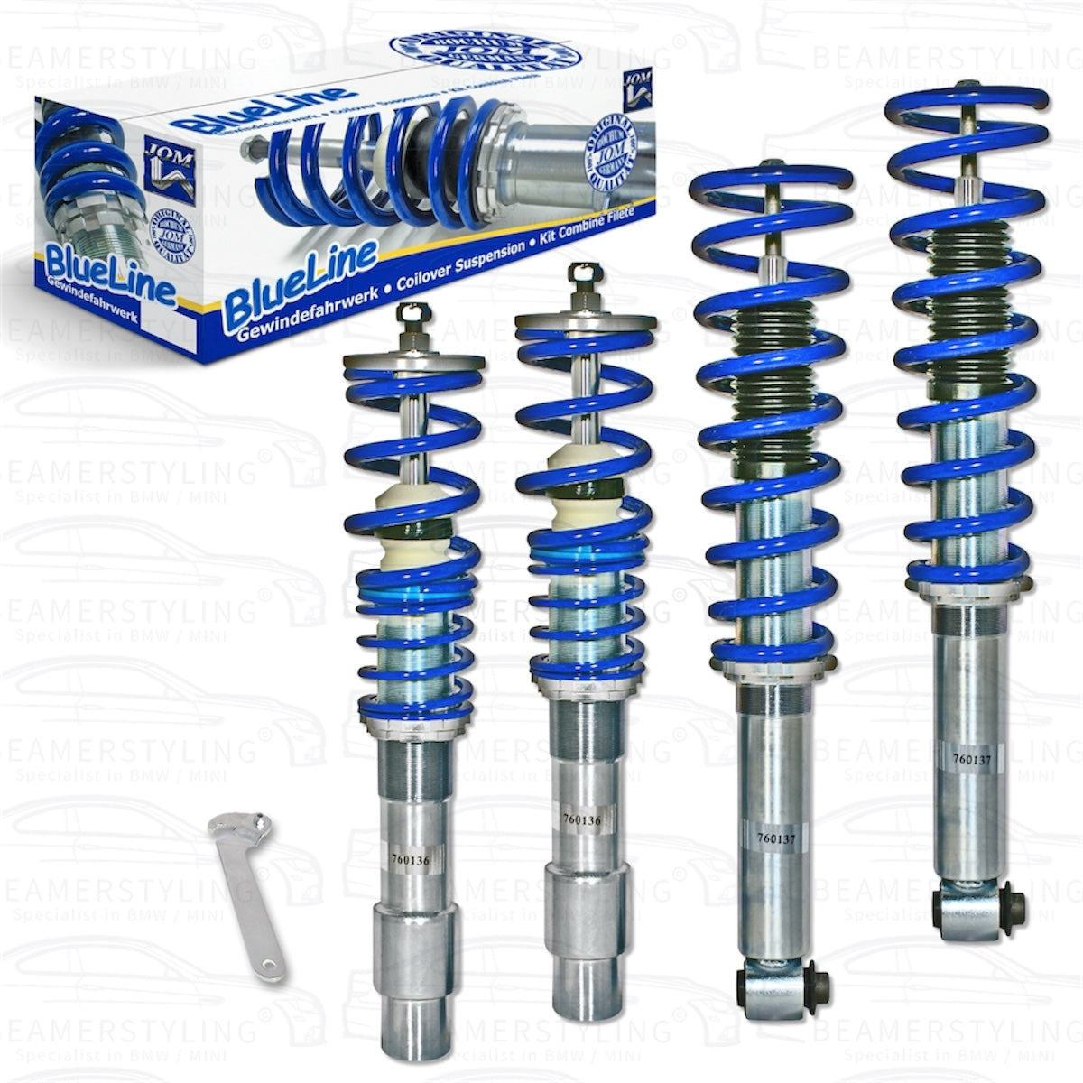 Schroefset - BMW 5 Serie E60 Sedan - JOM BlueLine - VA/AA 25-50mm - Incl. TÜV | 2003-2010