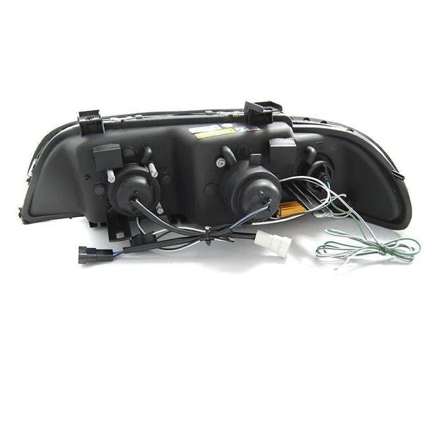 3D LED Angel Eyes Koplampen Zwart H1 BMW 5 Serie E39 1995-2000 - Beamerstyling.nl