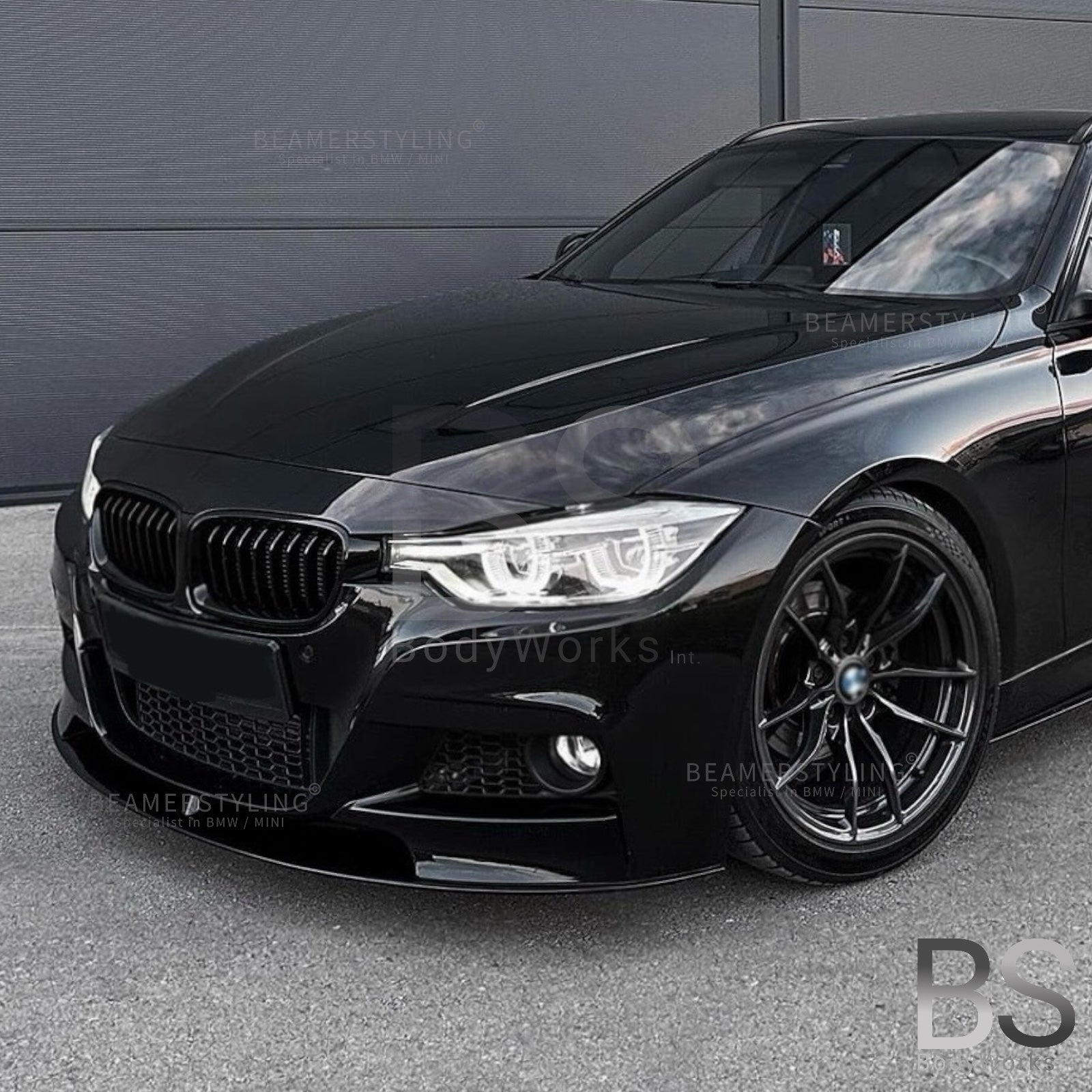 Front Lip - BMW F30 / F31 - M Performance Look V2 - Hoogglans Zwart | 11-19