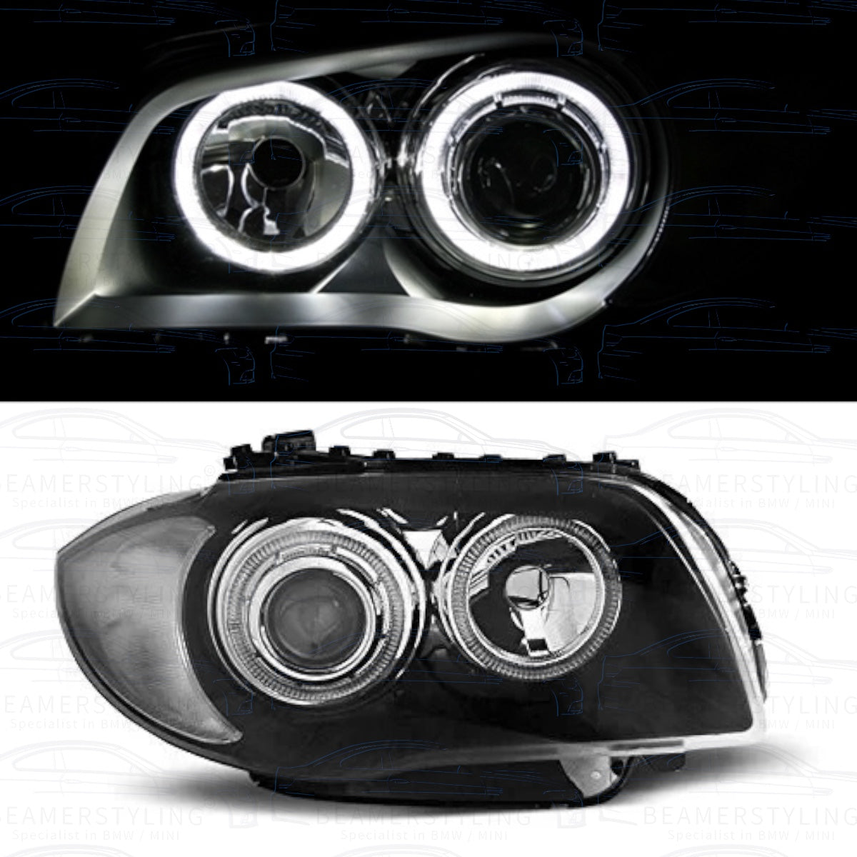 Koplampen - LED Angel Eyes - BMW 1 Serie E81 / E87 & E82 / E88 - Depo