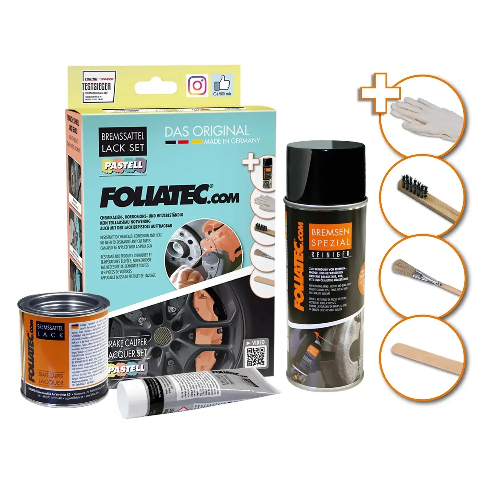 Foliatec® Remklauwverf - 3 Componenten Lak - Complete 7-Delige Kit | Juicy Peach