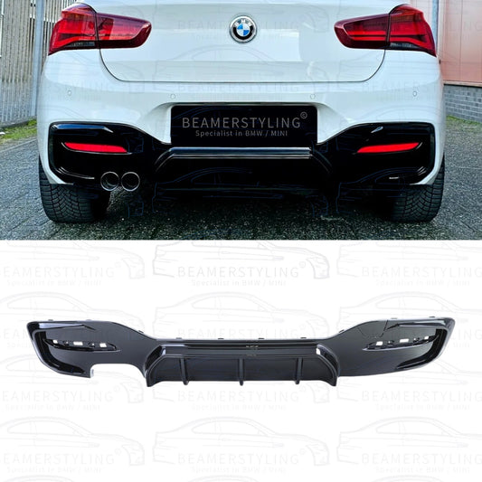 Diffuser - BMW 1 Serie F20LCI / F21LCI - M Performance Look - Hoogglans Zwart | 03/2015-2019