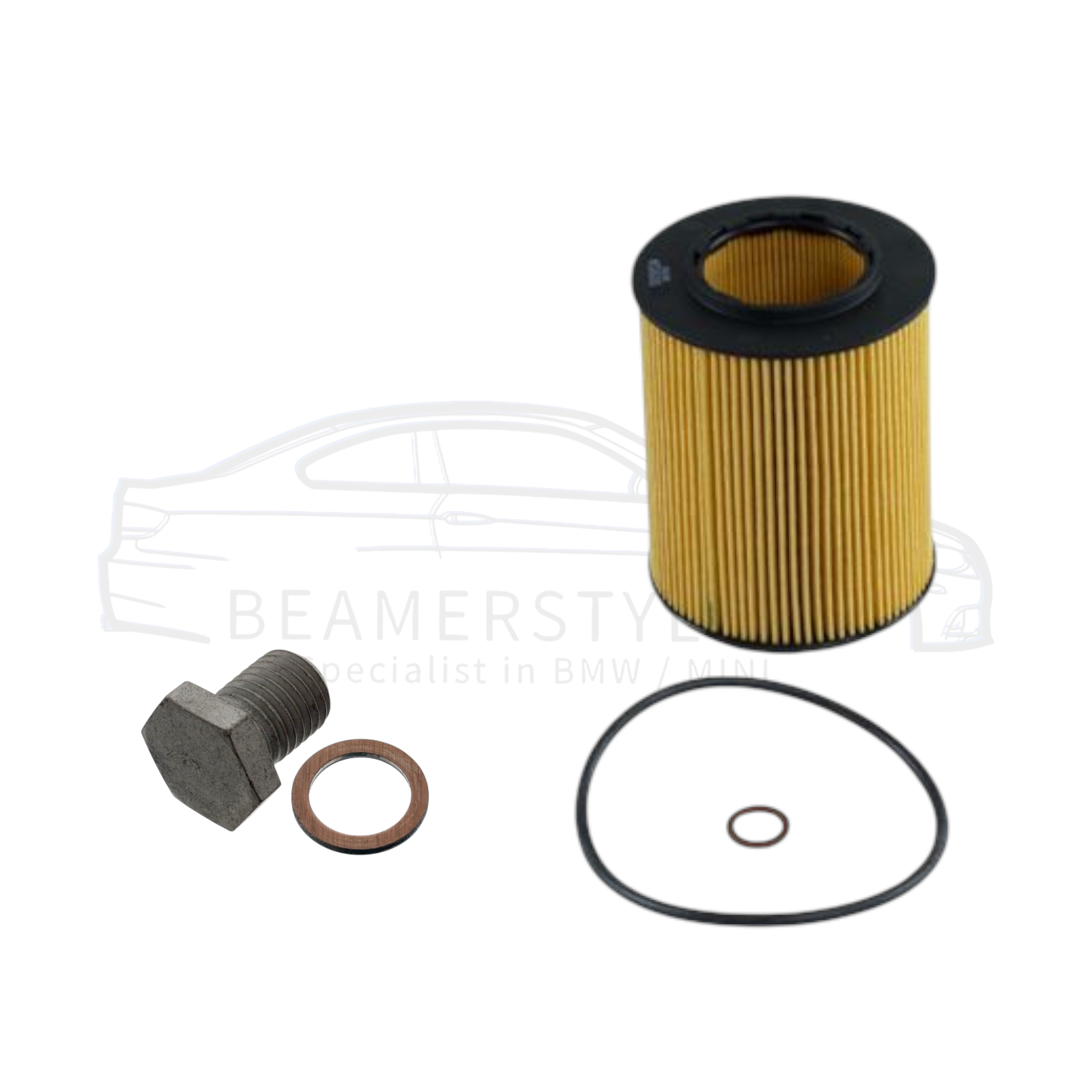Oliebeurt set - BMW M52/M54 - Oliefilter + Carterplug M12x1,5 | Febi