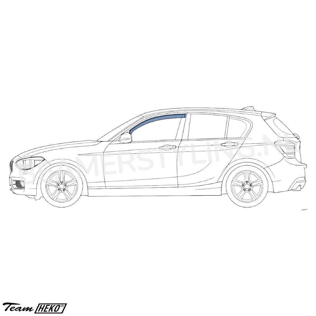 Zijwindschermen - BMW 1 Serie E81 / E87 - Voorramen - Dark Smoke | Heko
