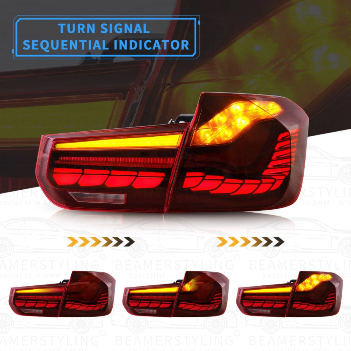 OLED Achterlichten - BMW F30 & F80 - Gts Design - Rood | 2011-2019