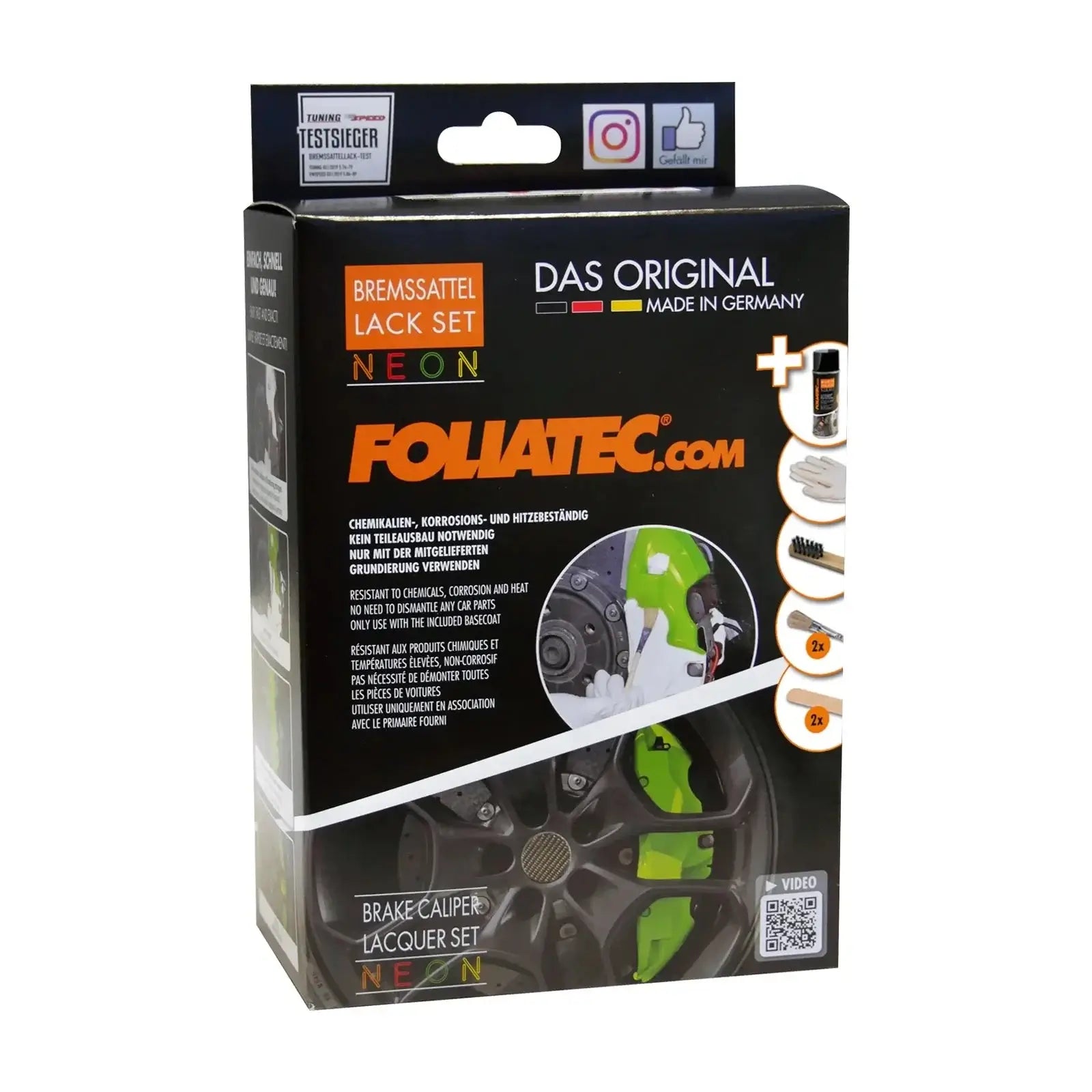 Foliatec® Remklauwverf - 4 Componenten Lak - Complete 10-Delige Kit | Neon Red