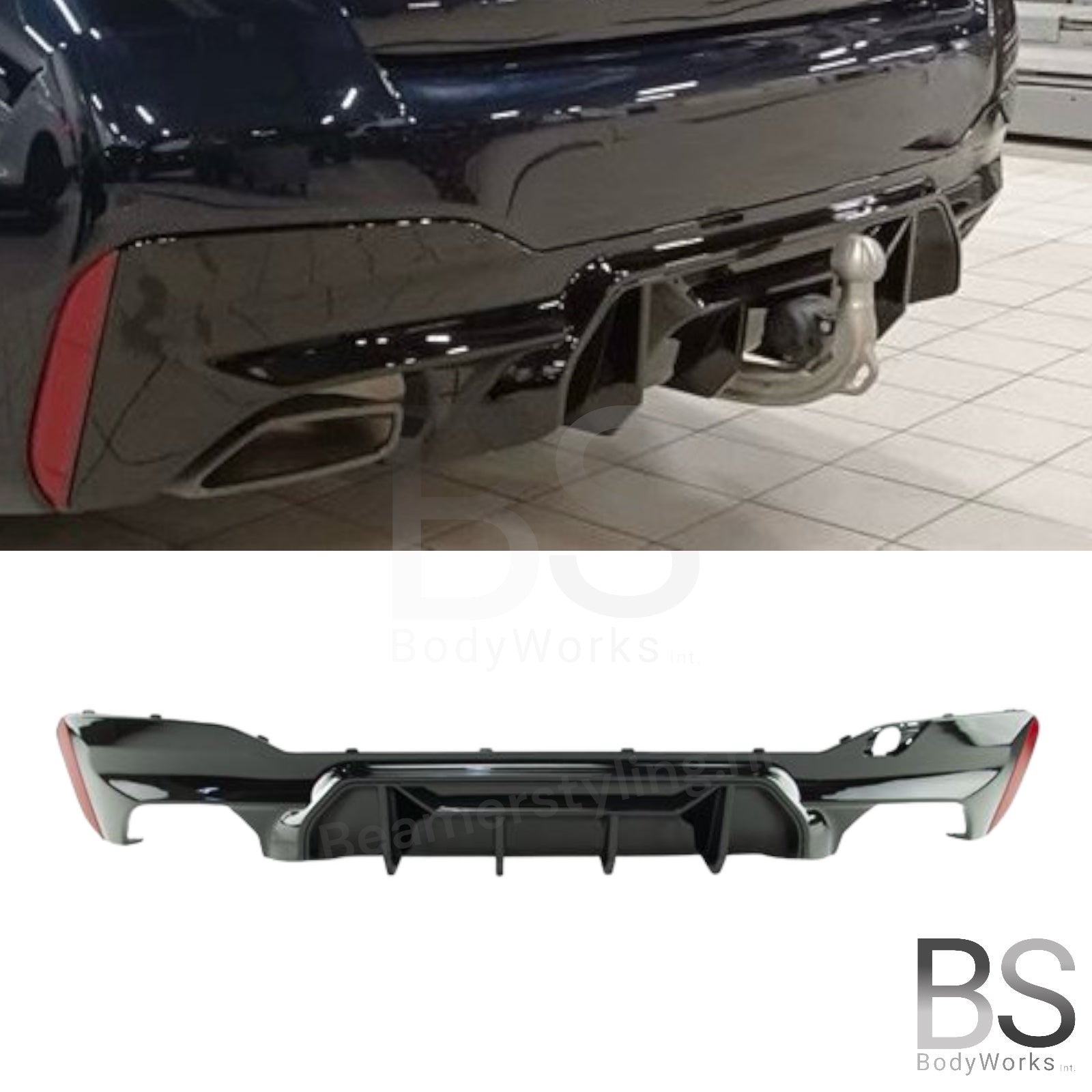 Diffuser - BMW G30 / G31 - Competition Look - Hoogglans Zwart | 17-23