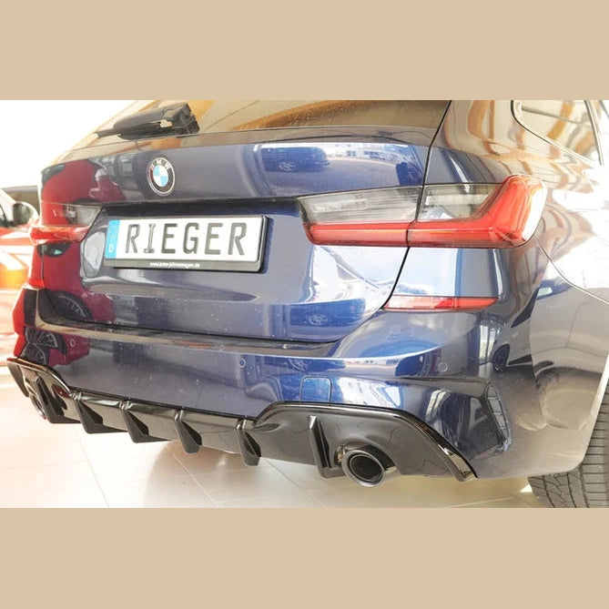 Diffuser - BMW G20 / G21 - Rieger Tuning - Met Trekhaak | 19-22 — Hoogglans Zwart