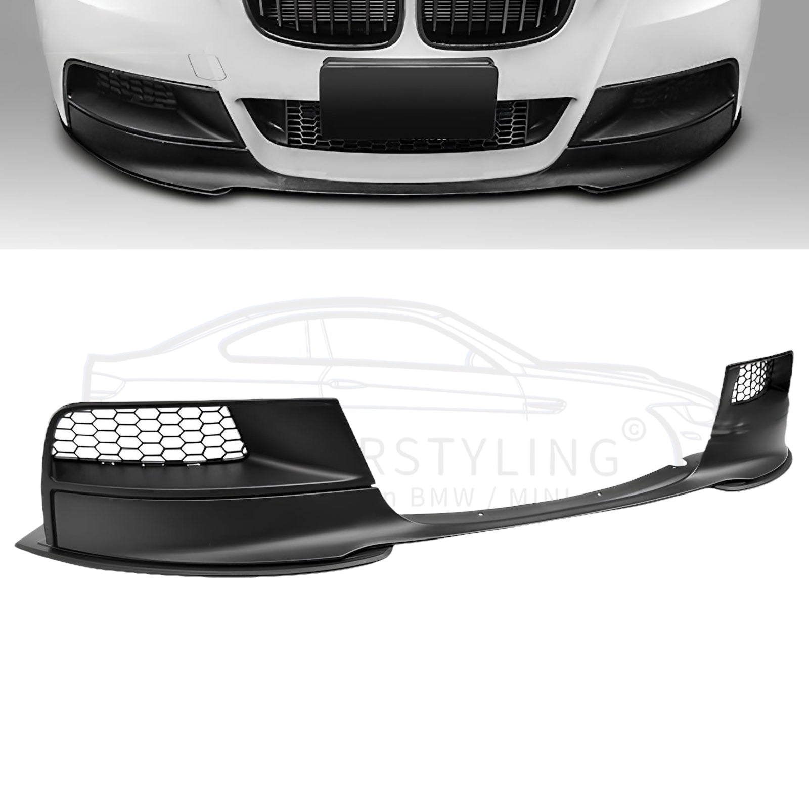 Front Lip - BMW F20 / F21 - M Performance Look - Mat Zwart | 2011-2015